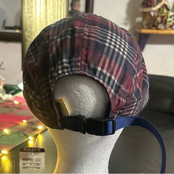 NEW Vintage Polo by Ralph Lauren Plaid Ball Hat - Red and Navy - Picture 3 of 4